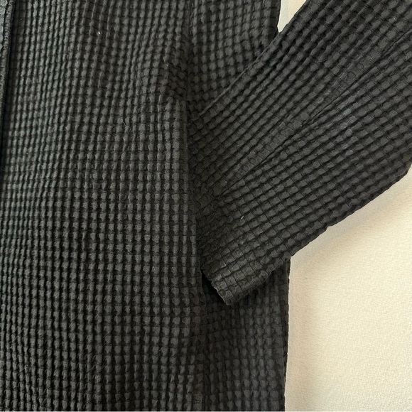 Eileen Fisher Textured Waffle Snap Blazer Jacket Black Office - Picture 4 of 8